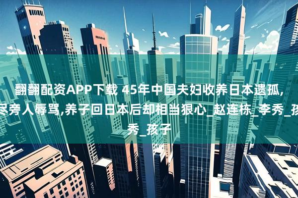 翻翻配资APP下载 45年中国夫妇收养日本遗孤,受尽旁人辱骂,养子回日本后却相当狠心_赵连栋_李秀_孩子