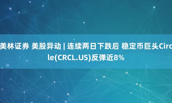美林证券 美股异动 | 连续两日下跌后 稳定币巨头Circle(CRCL.US)反弹近8%